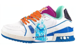 LOUIS VUITTON Trainer Low Top Stylish Skateboarding Shoes Men"s White Blue