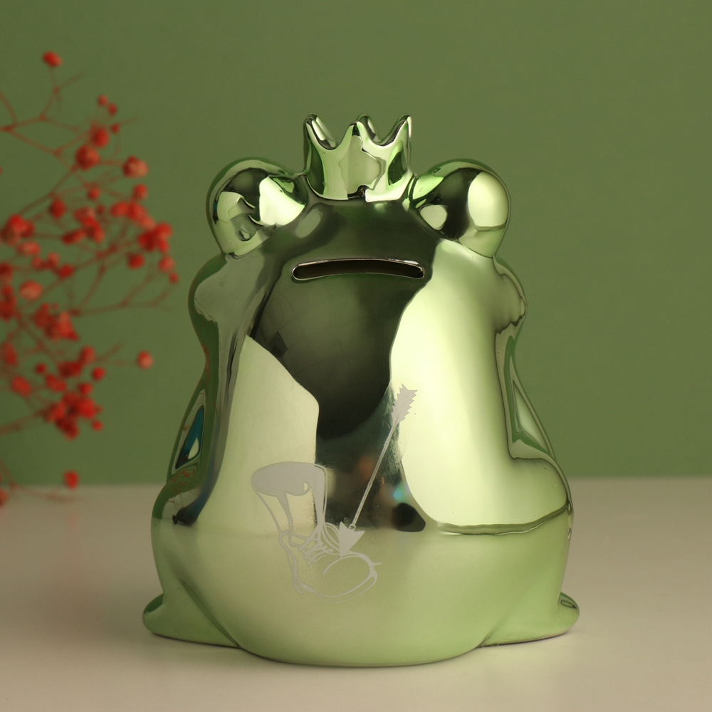 Копилка для денег Зелёная лягушка: Где мой принц?