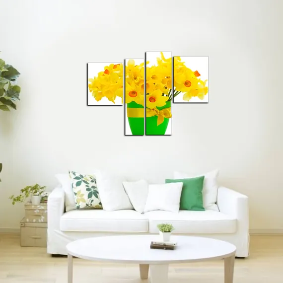 Модульная картина "Желтые нарциссы"
