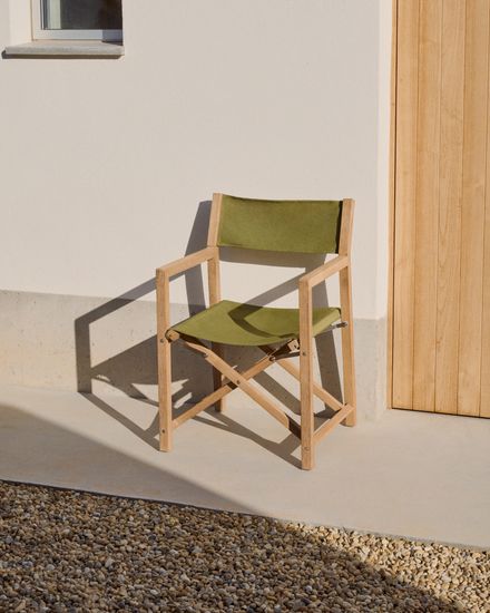 Складной стул Vilara из акации для улицы зеленого цвета