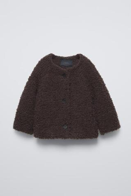 ZARA КАРДИГАН ИЗ СИНТЕТИЧЕСКОЙ ШЕРСТИ И АЛЬПАКИ, КОРИЧНЕВЫЙ