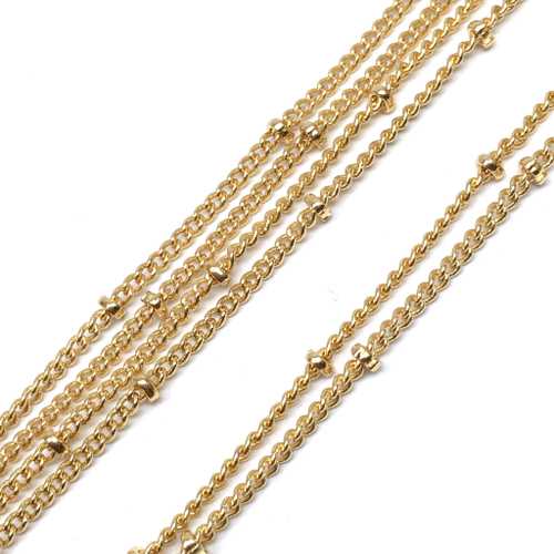Цепочка паяная 1х1 мм (1 метр), позолота