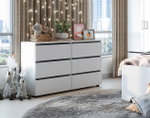 Комод для одежды с ящиками Белый текстурный / Белый текстурный ТК, Токио, 120х36х73 см Астрид-Мебель