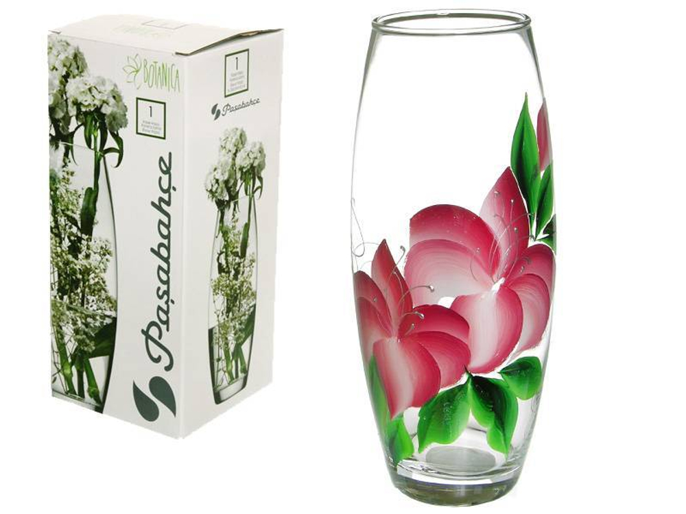 Ваза для цветов бочка Н26 D12 эконом роспись 66/85