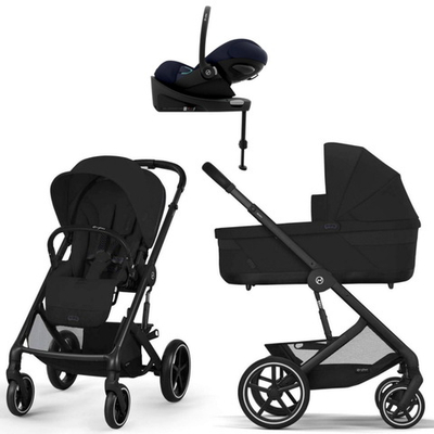 Коляска Cybex Balios S Lux BLK complete Cloud G Ocean Blue Plus Base G 4 в 1 Moon Black с дождевиками