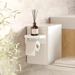 Держатель для туалетной бумаги с полкой flex adhesive, белый