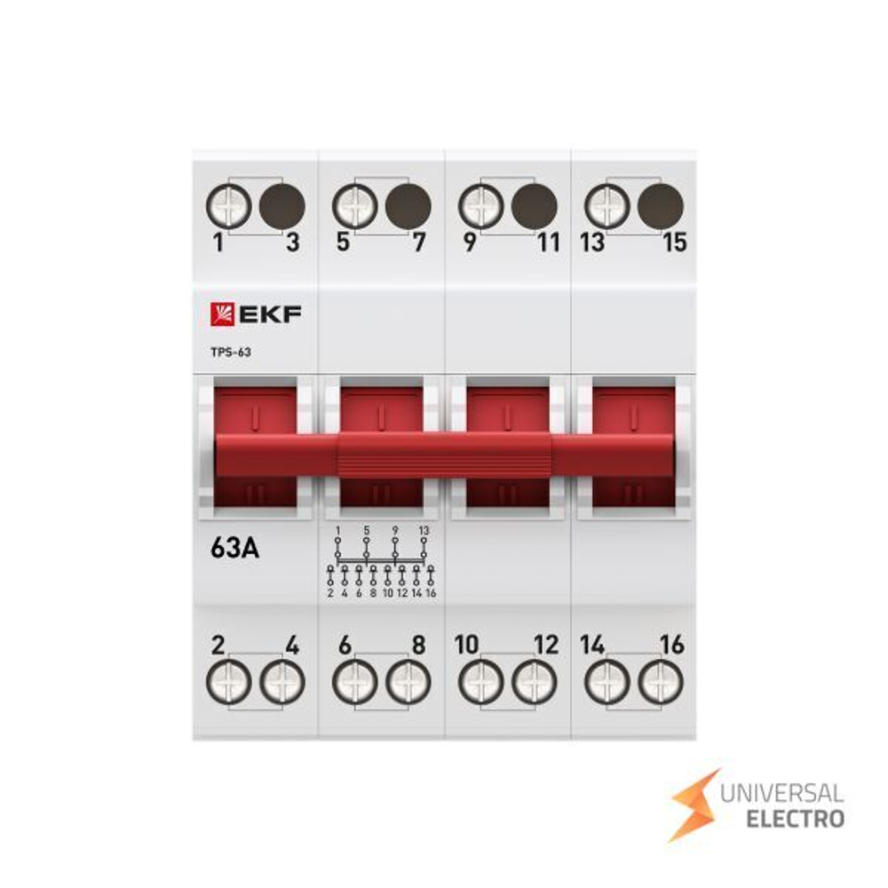 Трехпозиционный переключатель ТПС-63 4P 63А PROXIMA EKF