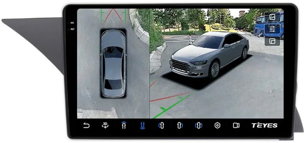 Магнитола Mercedes-Benz GLK X204 2012-2015 NTG 4.5 - Teyes CC3-2K-360 монитор 9.5" 2K QLED на Android 10, 6Гб+128Гб, CarPlay, 4G SIM-слот, 4 камеры в комплекте