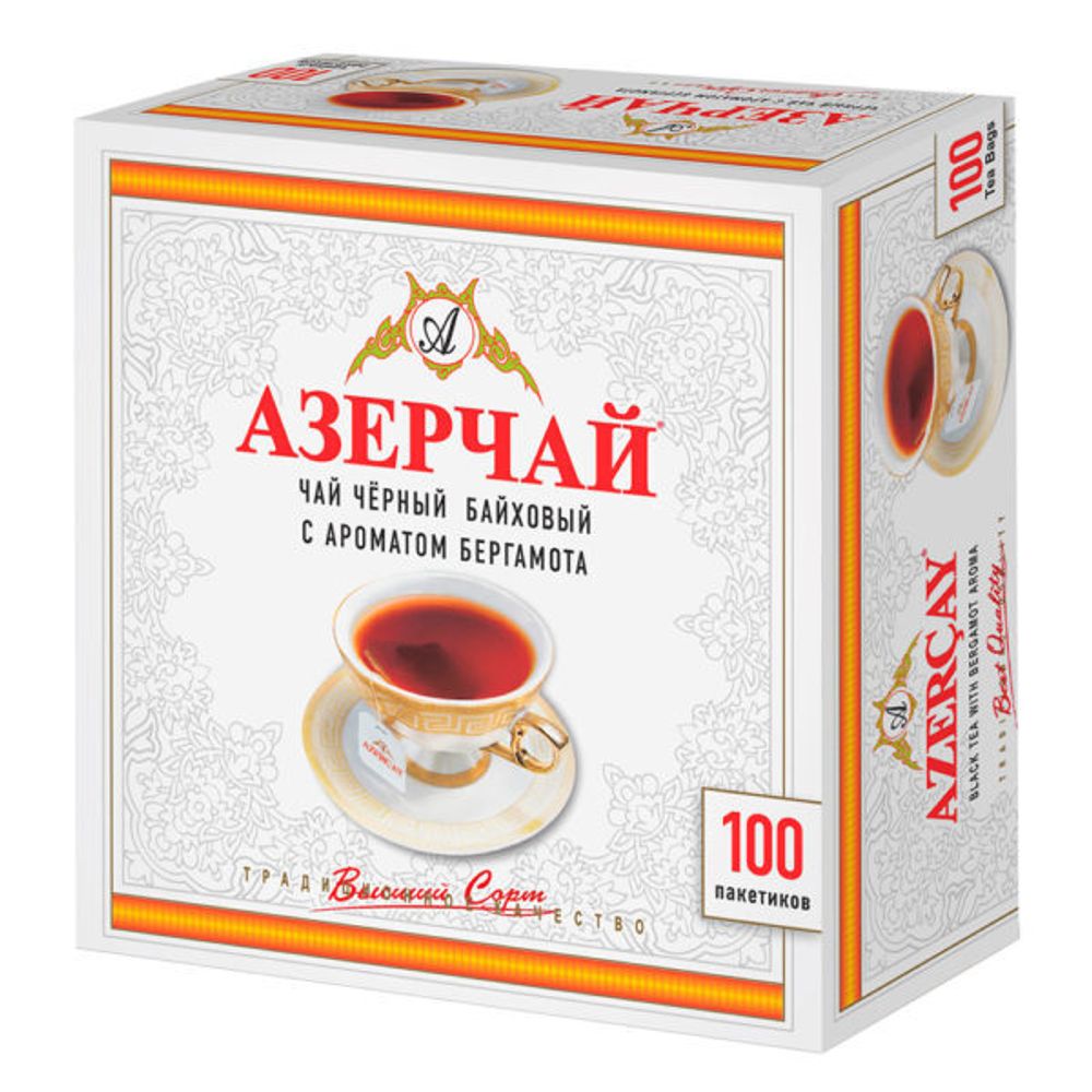 Чай черный Азерчай, бергамот, 100 пак