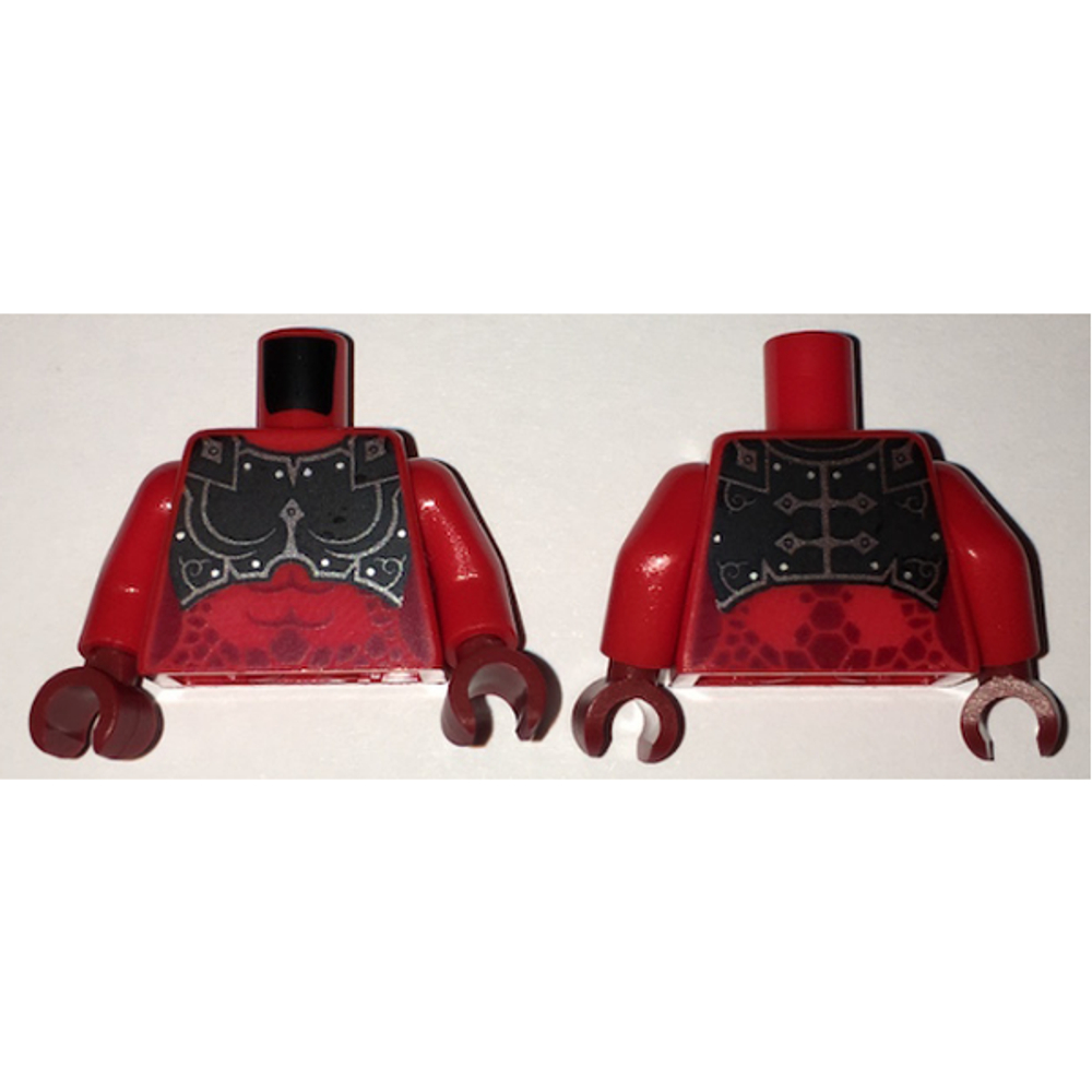 Нагрудная пластина женской брони Nexo Knights с темно-красными пятнами на торсе / Красные руки / Темно-красные кисти 973pb2425c01