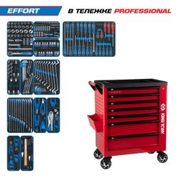 KING TONY (9G38-235MRVR) Набор инструментов "EFFORT" в красной тележке, 235 предметов