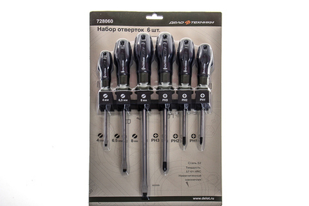 ДТ Отвертка с 2-х компон. ручкой шлицевая 6,5х100мм. (12шт)