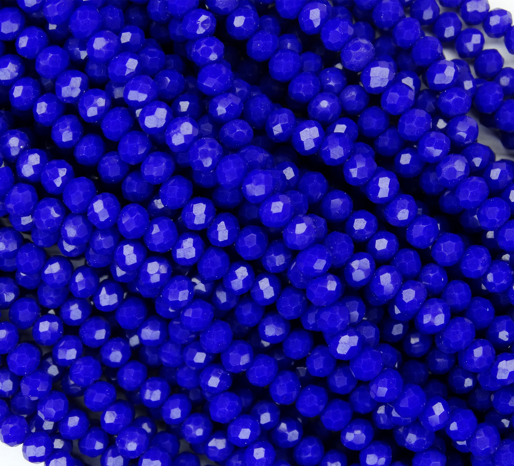 БН025НН34 Хрустальные бусины "рондель", цвет: темно-синий непроз., 3х4 мм, кол-во: 95-100 шт.