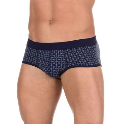Темно-синие трусы-брифы с геометрическим принтом (Размер: S) (Цвет: темно-синий)