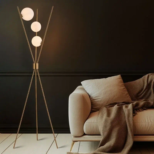 Скандинавский современный стиль, Торшер для спальни и гостиной, LED, G9, 15 Вт, золотой