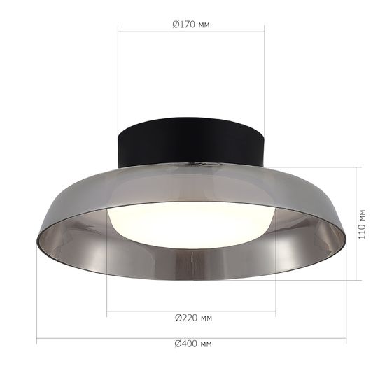 SL6019.412.01 Светильник потолочный ST-Luce Черный/Дымчатый, Белый LED 1*36W 3000K FORAY