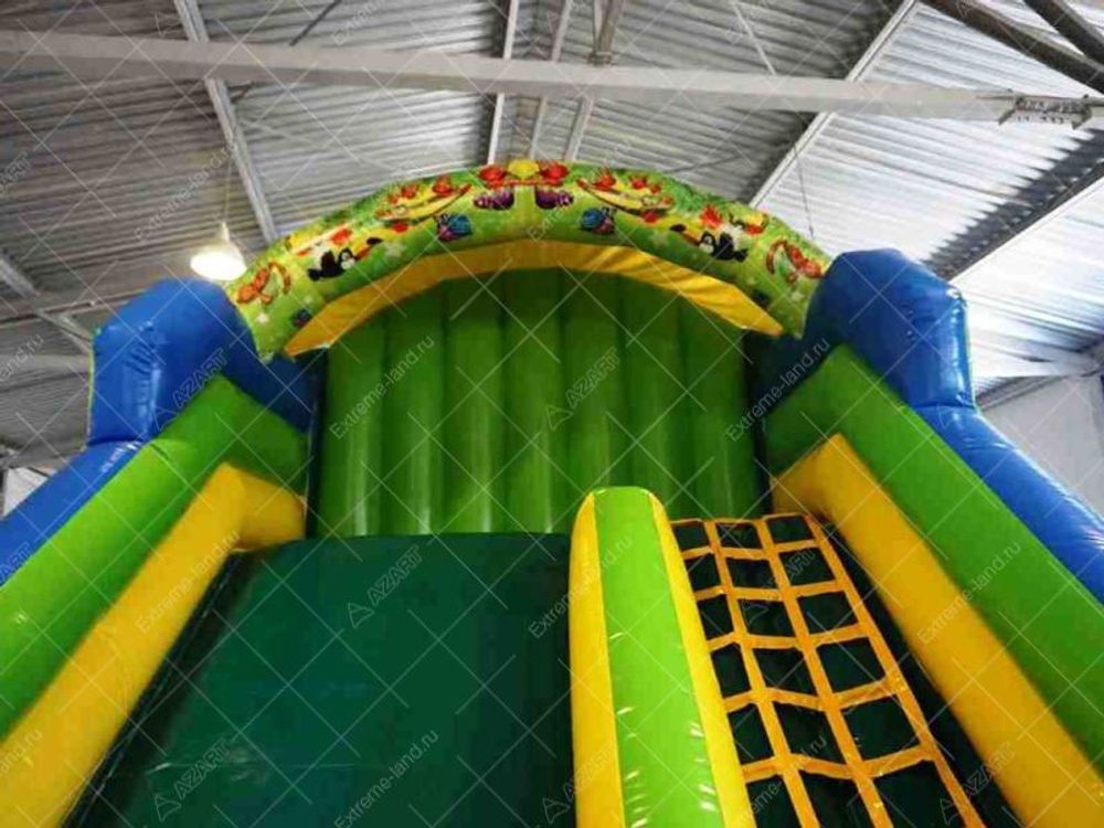 Батут-горка "Тропический рай" с порогом