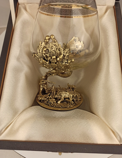 Бокал для коньяка Охота на Кабана в подарочном футляре