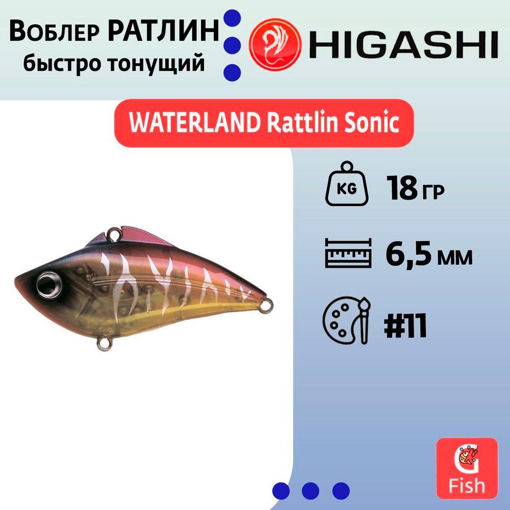Раттлин WATERLAND Rattlin Sonic 18гр #6, 6,5см, Быстро тонущий (Fast sinking)