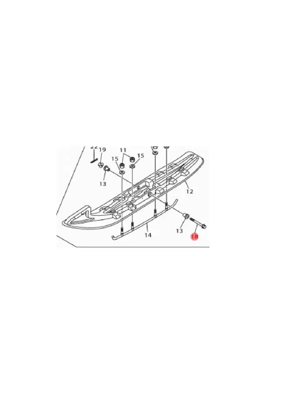 Болт крепления лыжи Yamaha VK540/Venture MP