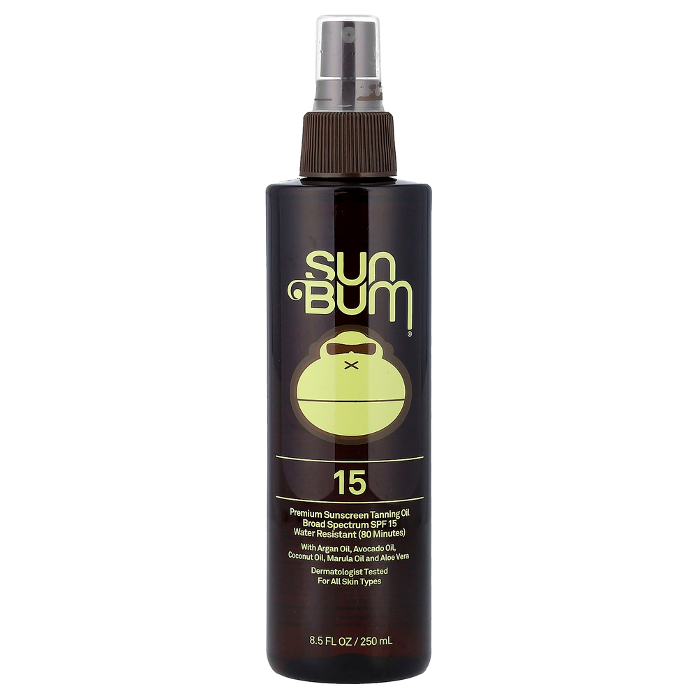 Sun Bum, премиальное масло для загара от солнца, SPF 15, для всех типов кожи, 250 мл (8,5 жидк. унции)