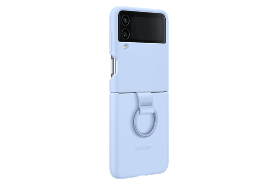 Чехол Samsung Silicone Cover with Ring для Z Flip 4 (EF-PF721TLEGRU) арктический голубой