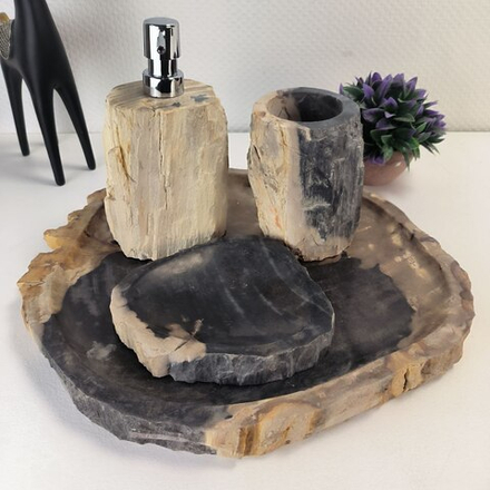 Набор из окаменелого дерева 4 предм Fossil Set NF-63063 поднос 33см*38см