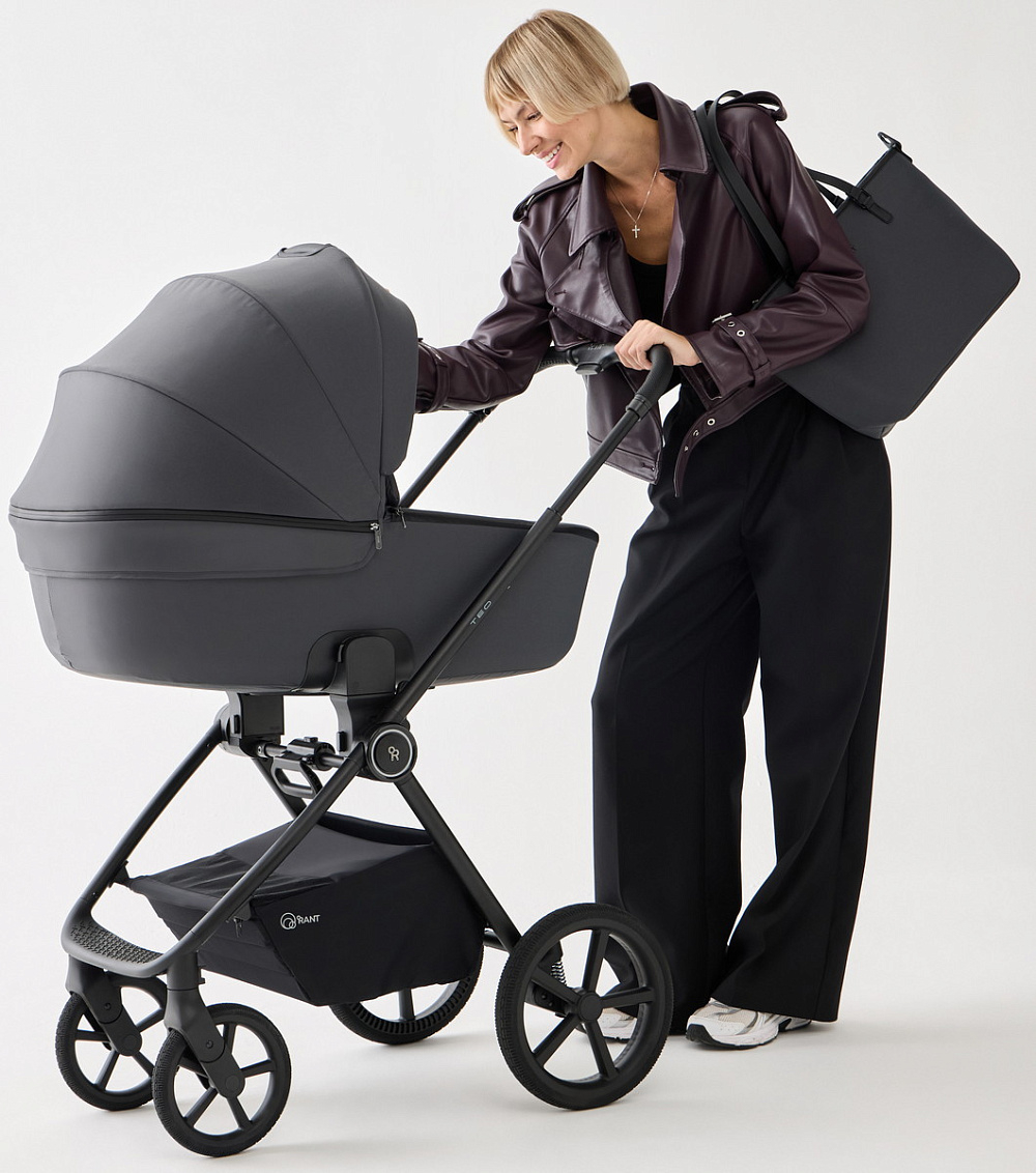 Детская коляска Rant Teo Soft 3 в 1 с автокреслом Aster Zero Black Graphite