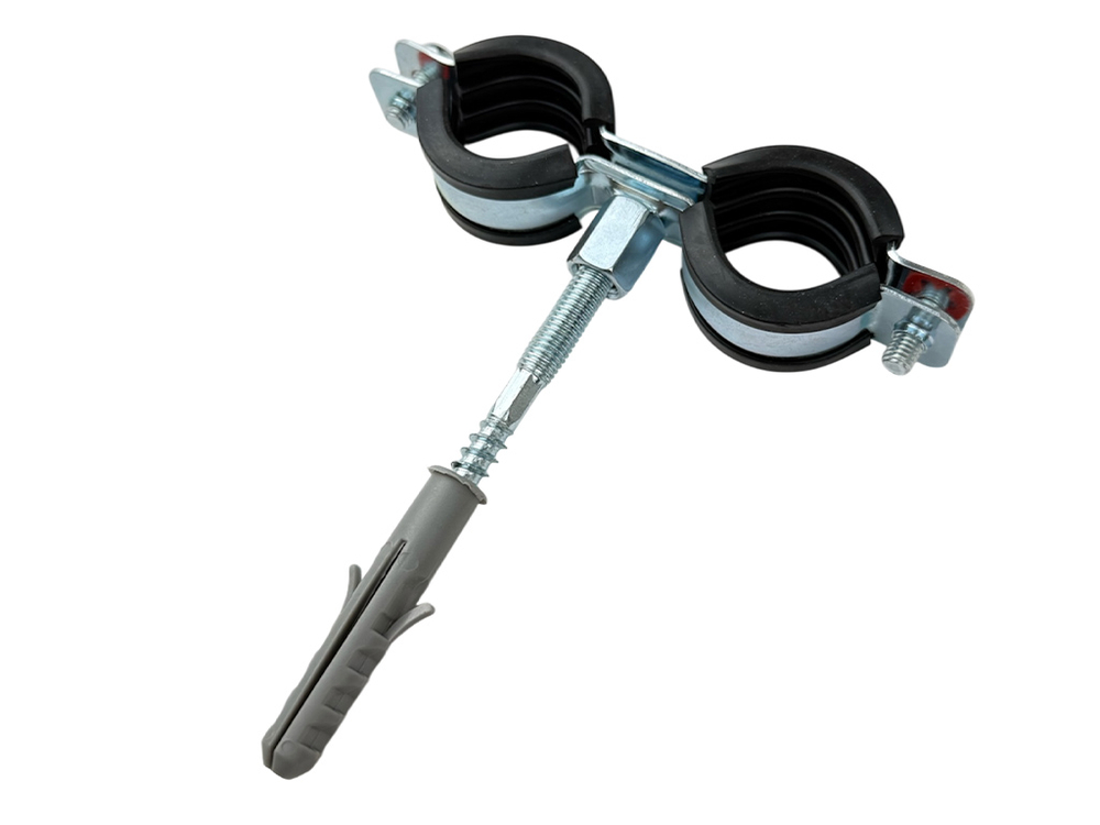 ТМС Хомут двойной М8 20-23 мм 1/2" + винт-шуруп М8х90 мм + дюбель
