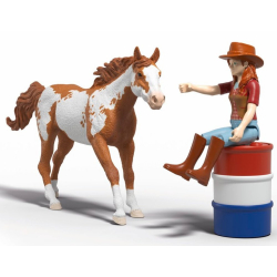 Schleich Horse Club - Западное приключение Ханна + жеребец породы пейнт хорс 42775