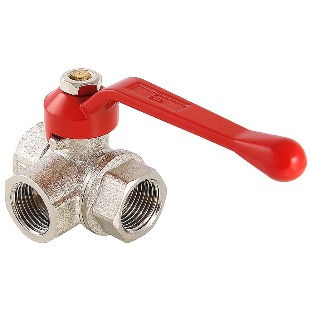 Кран шаровый трехходовый "рычаг" ВВ внутренняя резьба Т-образный 1/2" (Vt.361) уп 6 шт