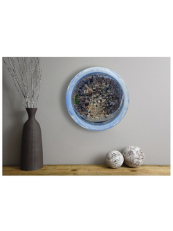 Картина на стекле тондо для интерьера круглая "Планета Нью Йорк", диаметр 28 см Декор для дома, подарок