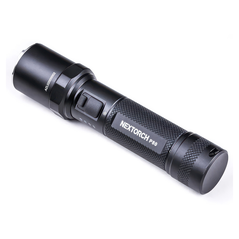 Фонарь Nextorch P80 One-step Strobe Duty Flashlight — прочный корпус из анодированного алюминия 6061-T6 с возможностью использовать фонарь как стеклобой