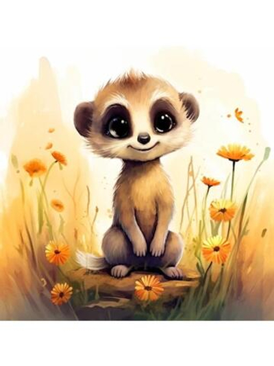 Картина по номерам 30х30см. "Малыши-животные. Детёныш суриката" 20цв. коробка (арт. Х-6323)