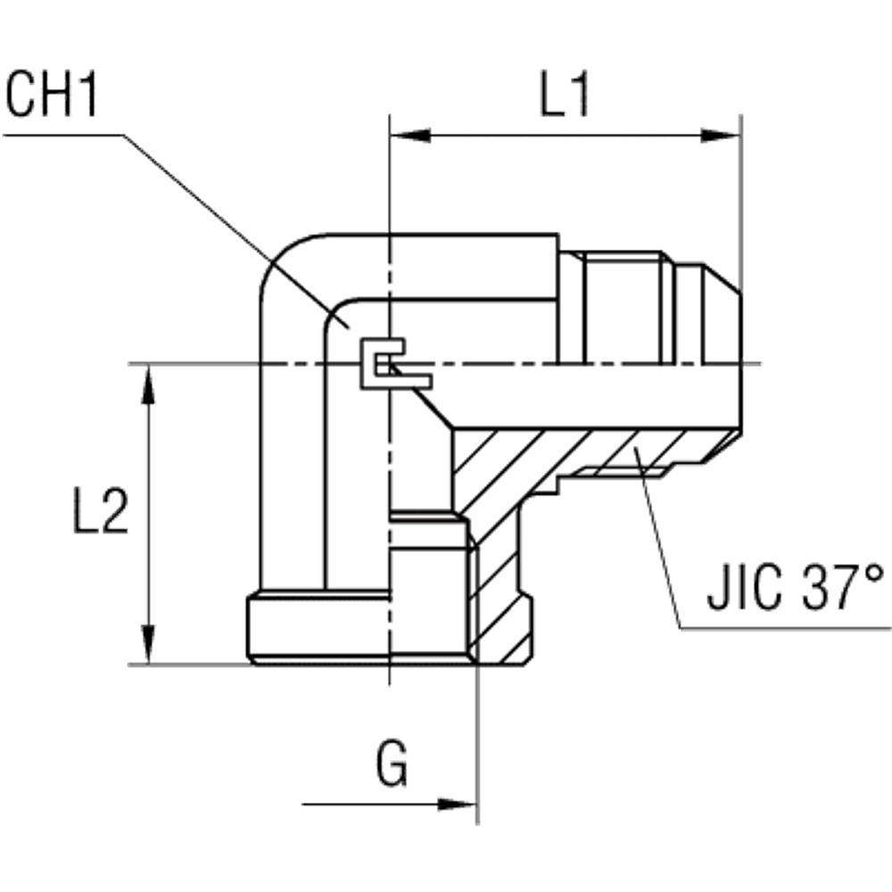 Штуцер P90 JIC 1.1/16" BSP 3/4"