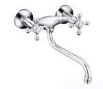 Смеситель для кухни настенный 1/2 кер F4608 FRAP Крест (нижний пов.излив, ХРОМ, силумин)