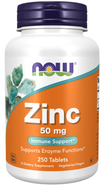 NOW Foods, Цинк, Zinc 50 mg, 250 таблеток