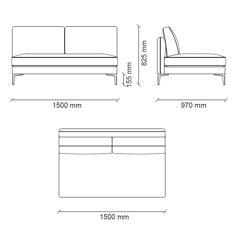 2 местный без подлокотника ENZA HOME PARMA EH72499