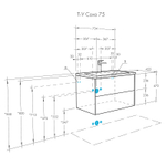 Тумба под раковину Aquaton Сохо 75 подвесная, цвет белый глянцевый (1A258101AJ010)