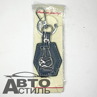 Брелок для ключей Кожа  МАЗДА MAZDA  Ромб с металл эмблемой с 2ным карабином