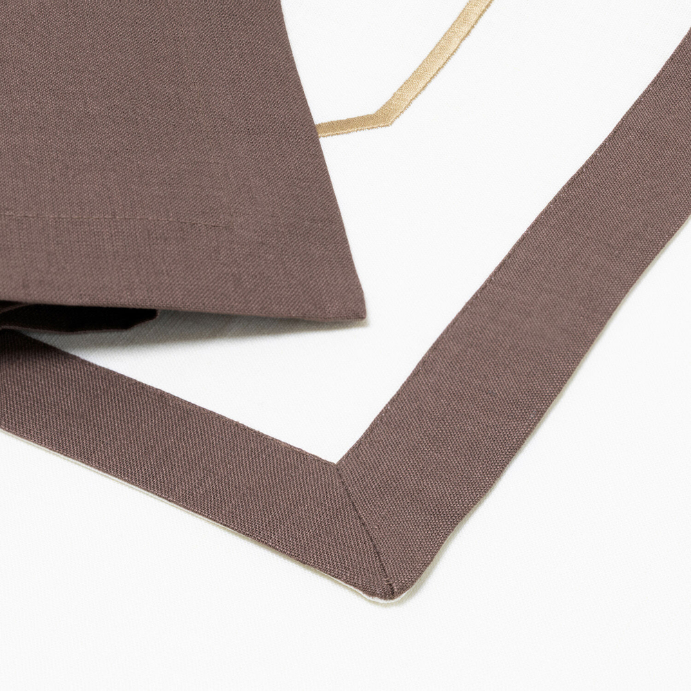 Набор плейсматов Simposium Embroidery Ivory/Dark Brown (45 x 45 см)