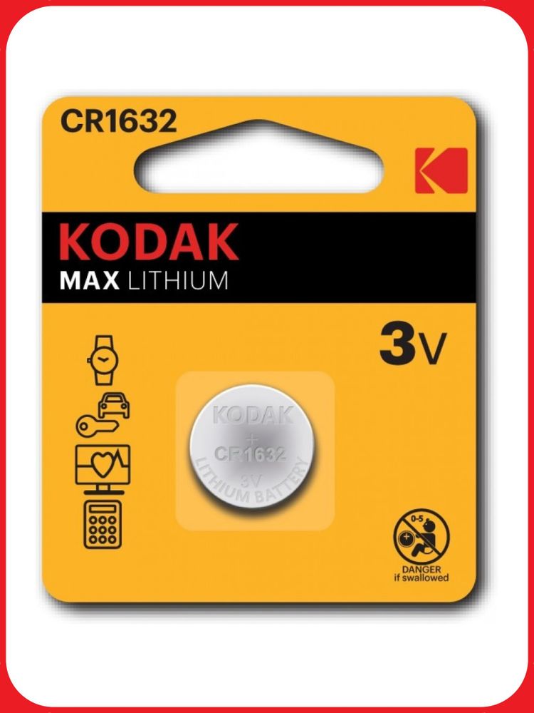 Батарейка Kodak CR1632 (DL1632) литиевая, 1шт.