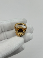 Кольцо с коричневым кристаллом