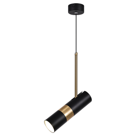 Светильник подвесной (подвес) ЭРА PL33 BK/GD MR16 GU10 потолочный цилиндр черный, золото