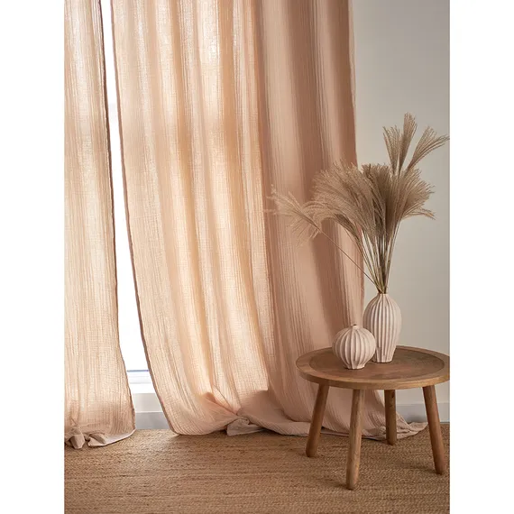 Штора из муслина бежевого цвета из коллекции essential, 150х290 см