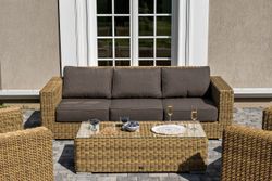 "Боно" лаунж-зона из искусственного ротанга, цвет соломенный