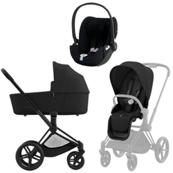 Коляска 3 в 1 Cybex Priam IV Matt Black complete и автокресло Cloud T i-Size Sepia Black Plus Sepia Black