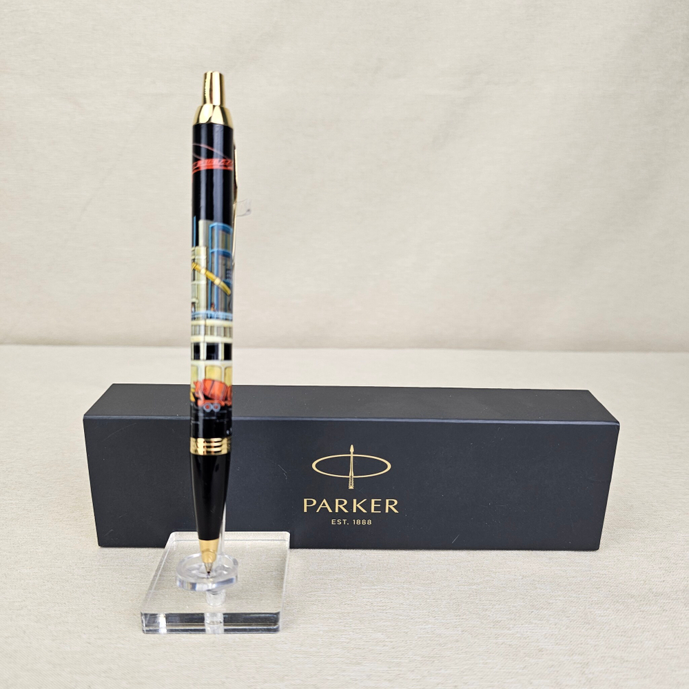 Ручка "Стройка. Подарок строителю" с ручной росписью Палех