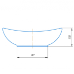 Раковина накладная на столешницу "Гамма-60*39" ш*г овал, с отв. под смеситель  (Kirovit)
