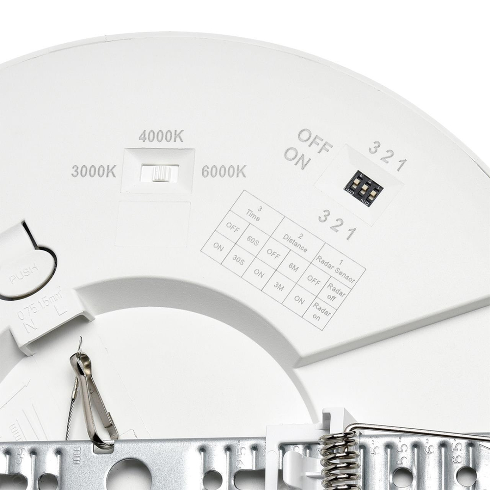 7754/18L MITRA LED SN 095 Светильник пластик/белый LED 18Вт 3000/4000/6500К D225 IP20 CCT/датчик движения NEBULA WHITE